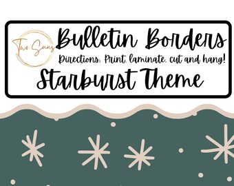 Starburst Theme Bulletin Border, Printable Bulletin Board Border | Digital Classroom Decor | 8.5x11” PDF | Teacher Bulletin Trim