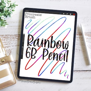 Rainbow 6B penselpensel för Procreate (digital nedladdning)