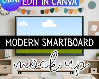 Smart Board Mockup for Canva | Drag-and-Drop Frame | Teacher Resource Display | Digital Educational Mock Ups | TPT Seller Resources