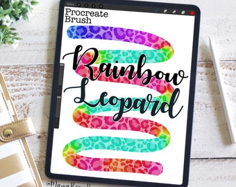 Rainbow Leopard Brush, Procreate Brush, Procreate Accessories, iPad Art, Graphic Design, Digital Art, Graphic Arts