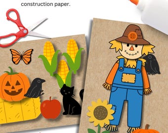 Build-A-Scarecrow Fall Craft: Cut & Paste Art Project (PDF)