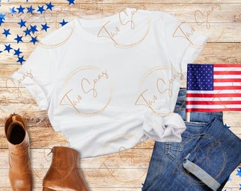 4th of July Mockup, White 4th of July Flat Lay, Patriotic Flat Lay, Shirt Mock Up, Flat Lay Mockup
