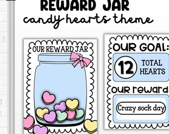 Valentines Reward Jar, Classroom Rewards, Individual Student Rewards, Incentives for Class, Classroom Bulletin Decor