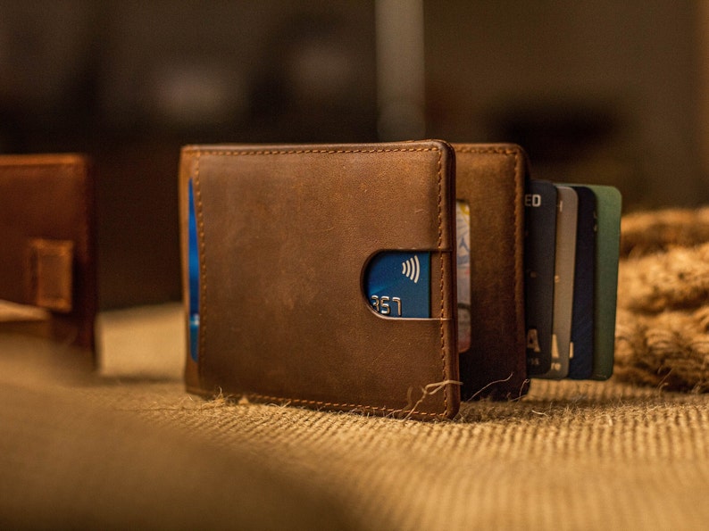 minimalist men wallet, front pocket wallet, wallet for men, gift for him, husband, dad, son.