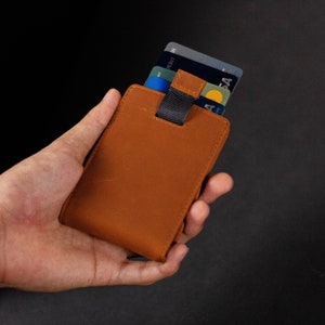 Billetera plegable Monetial con clip para billetes, billetera con bolsillo frontal, billetera minimalista delgada para hombre, billetera de cuero personalizada, regalo de aniversario