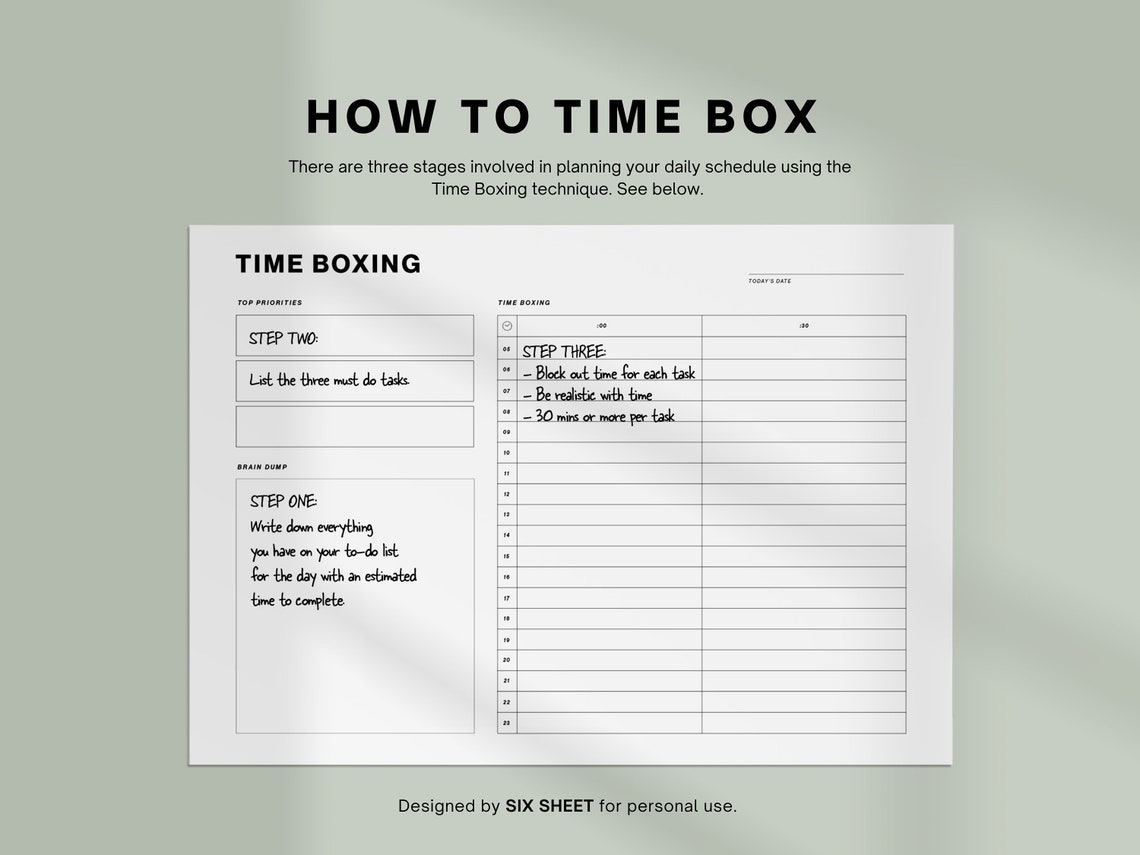 time-boxing-template-digital-download-planner-digital-etsy