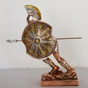 Achilles - Hero of Trojan War - The greatest of all the Greek Warriors - The central character of Homer&#39;s Iliad - Copper Plated Alabaster