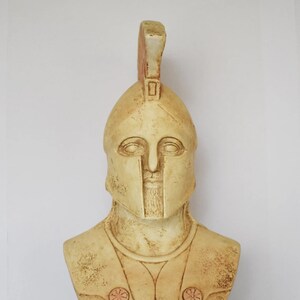 Leonidas Bust - 530-480 B.C - Warrior king of the Greek city-state of Sparta - 300 and the Battle of Thermopylae - Casting Stone