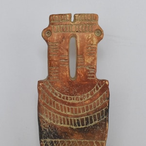 Plank-shaped Figurine - Human Representation with Flat Rectangular Body - Cyprus, 1100 BC - Museum Replika - Ceramic Artifact