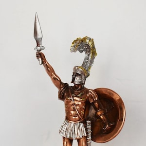 Achilles - Hero of Trojan War - The greatest of all the Greek Warriors - The central character of Homer&#39;s Iliad - Copper Plated Alabaster
