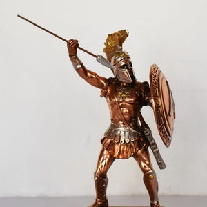 Leonidas - 530-480 B.C - Warrior king of the Greek city-state of Sparta - 300 and the Battle of Thermopylae - Copper Plated Alabaster