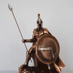 Leonidas - 530-480 B.C - Warrior king of the Greek city-state of Sparta - 300 and the Battle of Thermopylae - Copper Plated Alabaster