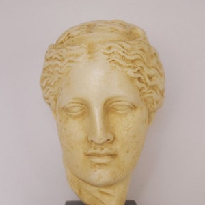 Hygieia Kopf Büste - Göttin der Gesundheit, Reinlichkeit und Hygiene - Tochter des Asklepios - Replik - Gussstein
