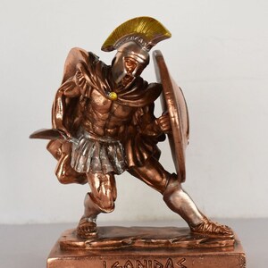 Leonidas - 530-480 B.C - Warrior king of the Greek city-state of Sparta - 300 and the Battle of Thermopylae - Copper Plated Alabaster