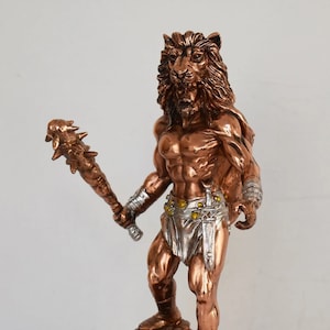 Hercules Herakles - One of the best-known Heroes in Greek and Roman Mythology - Copper Plated Alabaster