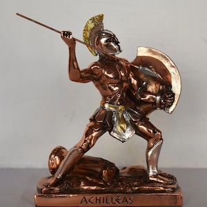 Achilles - Hero of Trojan War - The greatest of all the Greek Warriors - The central character of Homer&#39;s Iliad - Copper Plated Alabaster