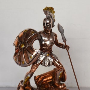 Achilles - Hero of Trojan War - The greatest of all the Greek Warriors - The central character of Homer&#39;s Iliad - Copper Plated Alabaster