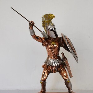 Leonidas - 530-480 B.C - Warrior king of the Greek city-state of Sparta - 300 and the Battle of Thermopylae - Copper Plated Alabaster