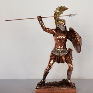 Leonidas - 530-480 B.C - Warrior king of the Greek city-state of Sparta - 300 and the Battle of Thermopylae - Copper Plated Alabaster