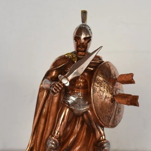 Leonidas - 530-480 B.C - Warrior king of the Greek city-state of Sparta - 300 and the Battle of Thermopylae - Copper Plated Alabaster