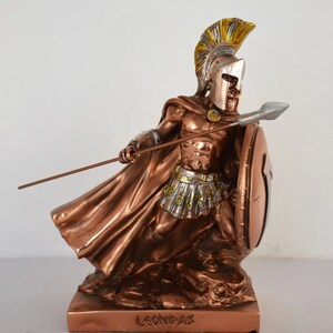 Leonidas - 530-480 B.C - Warrior king of the Greek city-state of Sparta - 300 and the Battle of Thermopylae - Copper Plated Alabaster