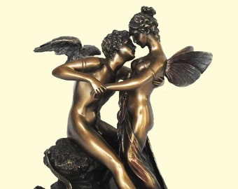 Eros Cupid Psyche - Die größte Liebesgeschichte in der griechischen Mythologie - Sie hat Künstler auf der ganzen Welt inspiriert - Cold Cast Bronze Resin