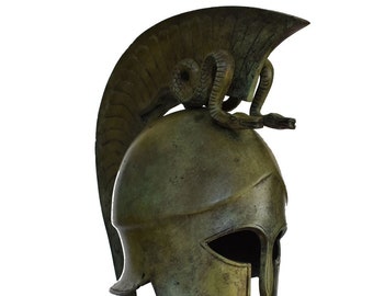 Ancient Greek Bronze Museum Replica Vintage Spartan Officer Battle Helmet 300 