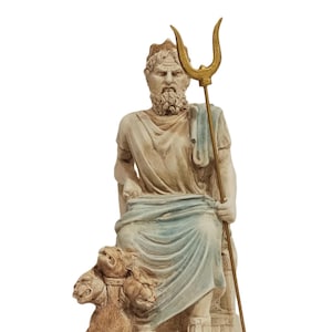 Hades Pluto with Cerberus - Greek Roman God of the Underworld and God of the Dead - Brother of Zeus and Poseidon - Casting Stone