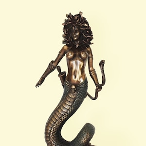 Medusa - The most famous of the monster figures known as Gorgons - Snake-Haired - Killed by Perseus - Cold Cast Bronze Resin