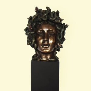 Medusa Bust- The most famous of the monster figures known as Gorgons - Snake-Haired - Killed by Perseus - Cold Cast Bronze Resin