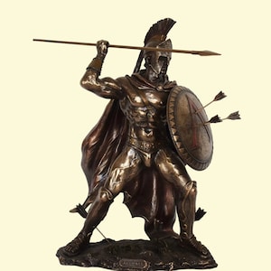 Leonidas - 530-480 p.n.e. - Wojowniczy król greckiego miasta-państwa Sparty - 300 i bitwa pod Termopilami - odlew z brązu na zimno