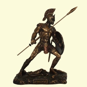 Achilles - Hero of Trojan War - The greatest of all the Greek Warriors - The central character of Homer&#39;s Iliad - Cold Cast Bronze Resin