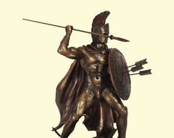 Leonidas - 530-480 B.C - Warrior king of the Greek city-state of Sparta - 300 and the Battle of Thermopylae - Cold Cast Bronze Resin