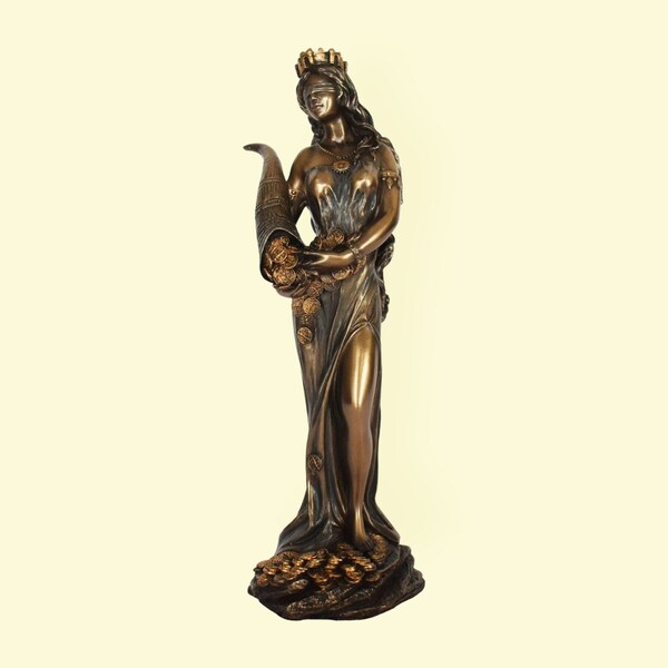 Tyche Fortuna - Presiding Tutelary Deity who Governed the Fortune, the Prosperity and Destiny of a City - Cold Cast Bronze Resin
