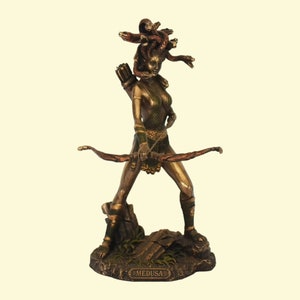 Medusa - The most famous of the monster figures known as Gorgons - Snake-Haired - Killed by Perseus - Cold Cast Bronze Resin