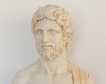 Asclepius Bust - Hero and God of Medicine in ancient Greek Religion and Mythology - Casting Stone