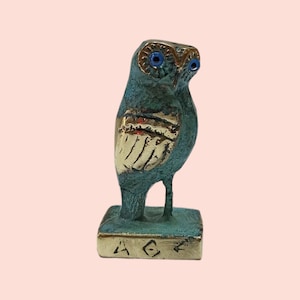 Chouette d&#39;Athéna Minerve - Symbole de sagesse, de connaissance, de prudence, de changement, de transformation et de développement intuitif - Bronze
