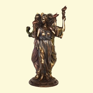 Hecate Hekate - Goddess of Magic, Witchcraft, the Night, Moon, Ghosts and Necromancy - Replica - Cold Cast Bronze Resin