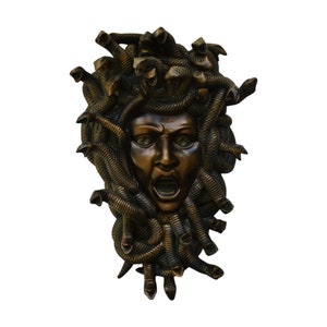 Medusa Mask - The most famous of the monster figures known as Gorgons - Snake-Haired - Killed by Perseus - Cold Cast Bronze Resin
