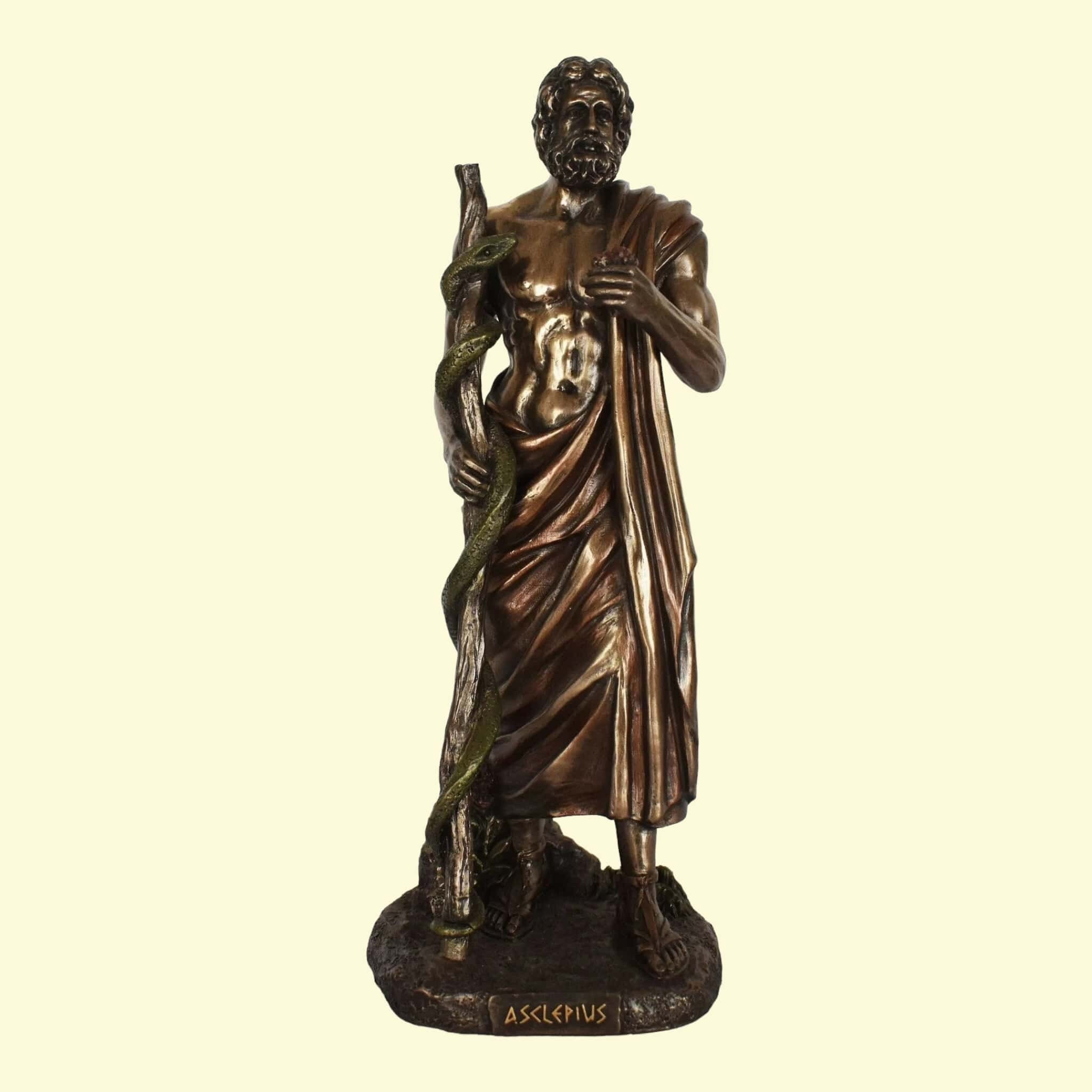 Asclepius - Hero and God of Medicine in ancient Greek Religion and Mythology - Cold Cast Bronze Resin