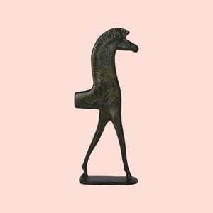 Statue of a Horse - Front part of a horse statue found east of the Erechtheion in 1887 - Acropolis Museum - Replica - Bronze