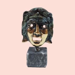Tragedy Theatrical Mask - One of the most enduring artistic legacies of the ancient Greeks - Bronze