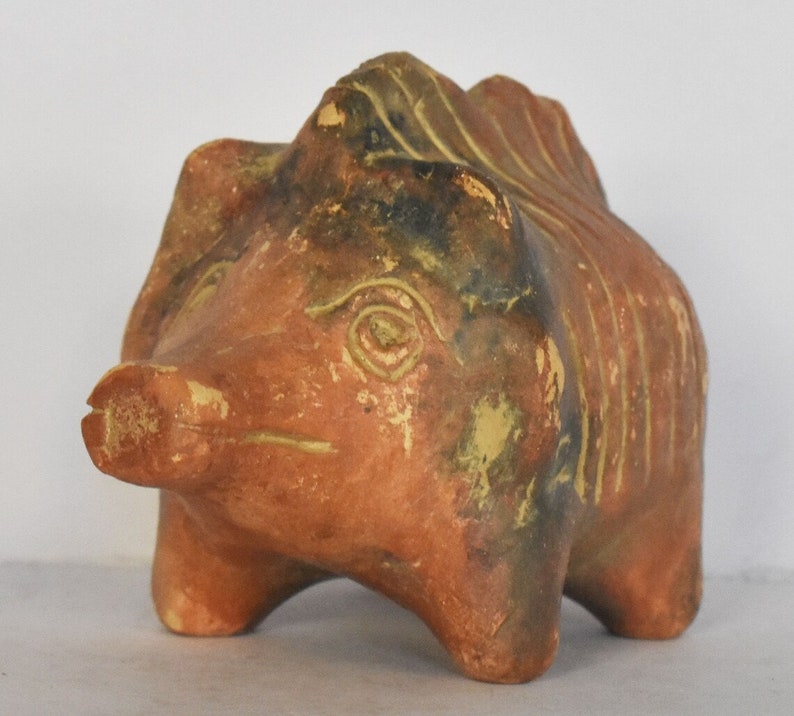 Idol of a Wild Pig Mycenaean, 1100 BC Emblem of Courage and Ferocity Miniature Replica Ceramic Artifact zdjęcie 5