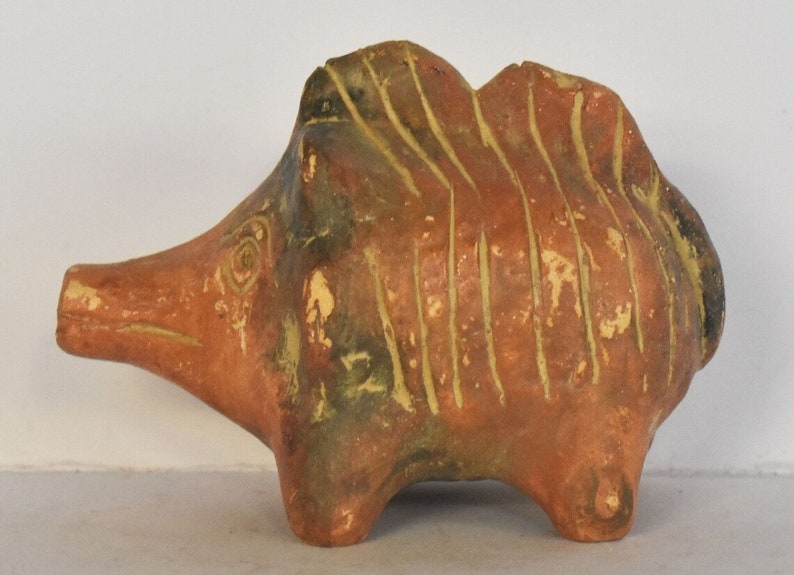 Idol of a Wild Pig Mycenaean, 1100 BC Emblem of Courage and Ferocity Miniature Replica Ceramic Artifact zdjęcie 3