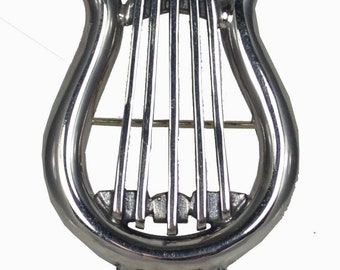 The Lyre of Apollo - Stringed Musical Instrument - Enable the Listener to access the Divine - Pendant Brooch Pin - 925 Sterling Silver