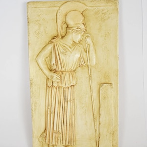 Athena Minerva Relief - Goddess of Wisdom, Warfare, Handicraft, Courage, Civilization, Strength, Strategy, Arts, Skill - Casting Stone