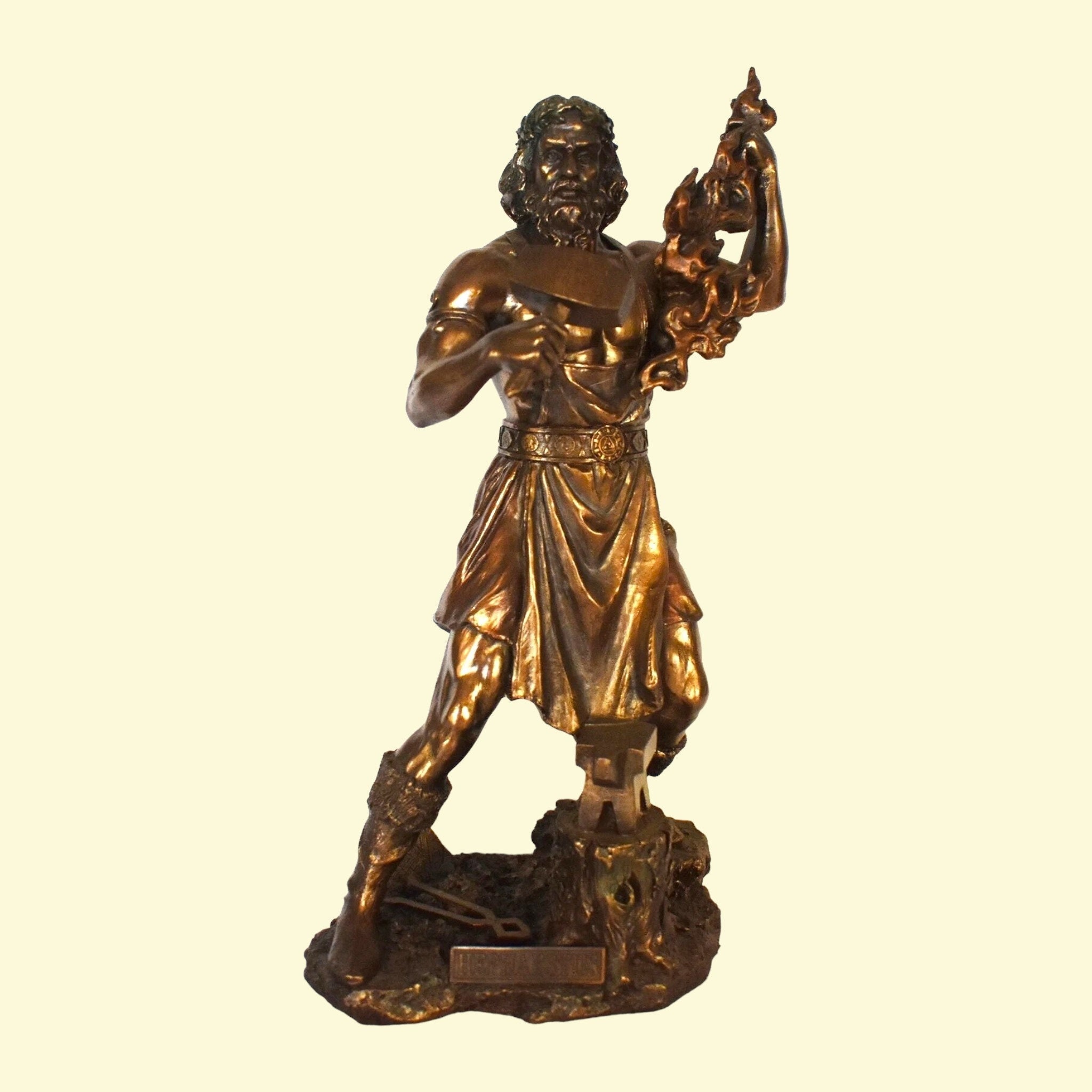 Hephaistos Vulcan - olympischer Gott des Feuers, Schmieden, Handwerker, Metallbearbeitung, Steinmetz und Skulptur - Cold Cast Bronze Resin