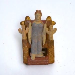 Enthroned female figure -  Seated Idol from Boeotia - 400 BC - Replica - Ceramic Artifact
