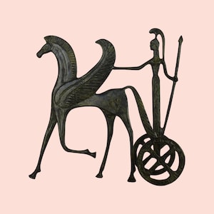 Pegasus Chariot - Immortal Divine Winged Horse - One of the Two Children of Poseidon and Medusa - Bronze