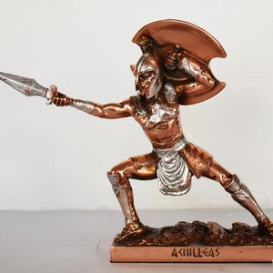 Achilles - Hero of Trojan War - The greatest of all the Greek Warriors - The central character of Homer&#39;s Iliad - Copper Plated Alabaster